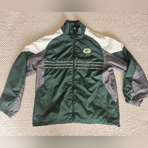 Green Bay Packers Reebok Windbreaker Zip Jacket Men's Large
